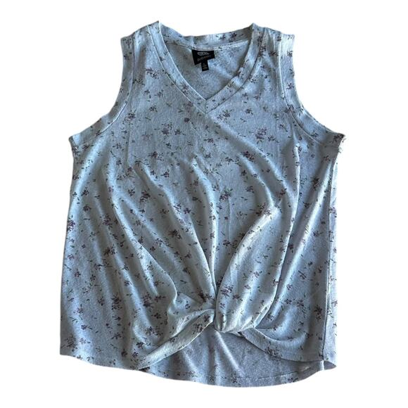 bobeau Tops - Bobeau Floral Faux Tie Front Tank Top